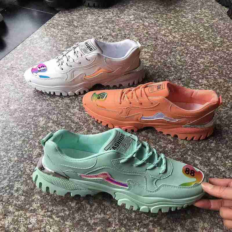 Breathable Fashion Fly-Woven Casual Sports Shoes Lace-Up Multi-Color Shock Absorption Shoes Men's Shoes Women's Shoes Board Shoes Coconut Shoes Durable Cool Non-Slip Shoes 44227-564
