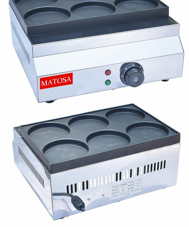 Commercial electric heating hamburger machine FY-HB06 egg hamburger grill six-hole pancake machine and soybean cake machine equipment detail image 6