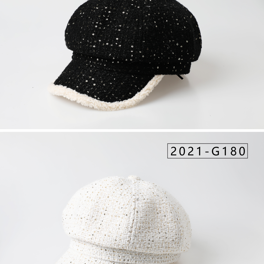 A sequined octagon hat full figure