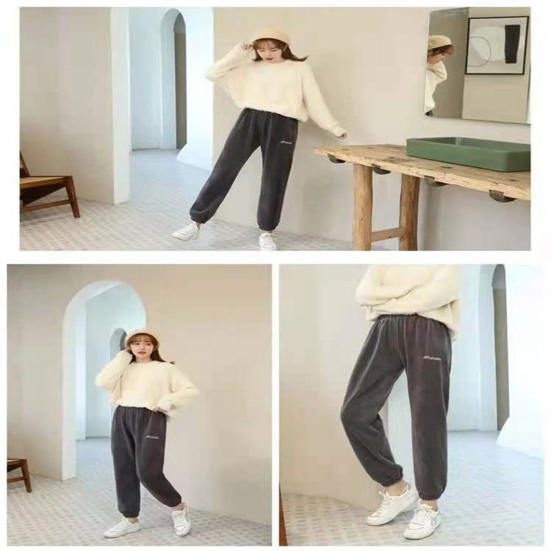 冬天珊瑚绒睡衣女秋冬季加厚套装家居服春秋新款50