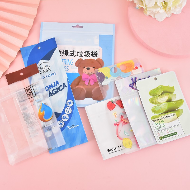 Customized aluminum film color-printed matte film composite bags, mask packaging bags, factory direct sales, three-side sealed self-sealing bags detail image 1