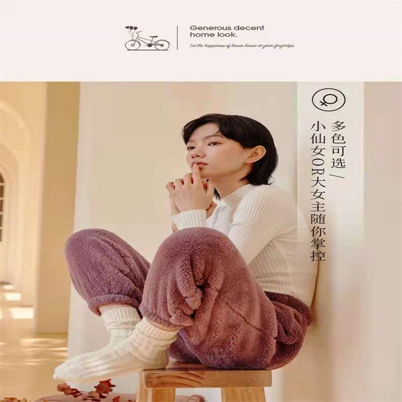 冬天珊瑚绒睡衣女秋冬季加厚套装家居服春秋新款57