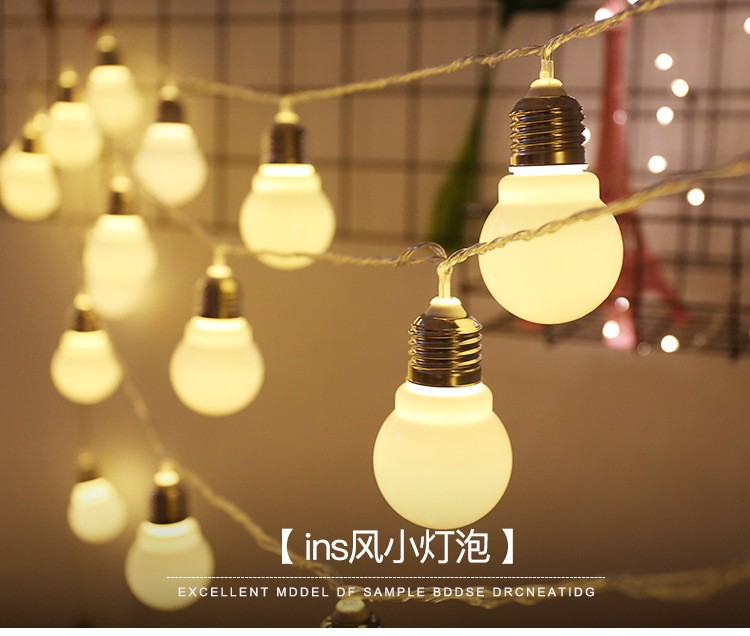 LED彩灯闪灯5厘米灯泡大圆球装饰灯串卧室摆设婚庆主播背景灯详情图1
