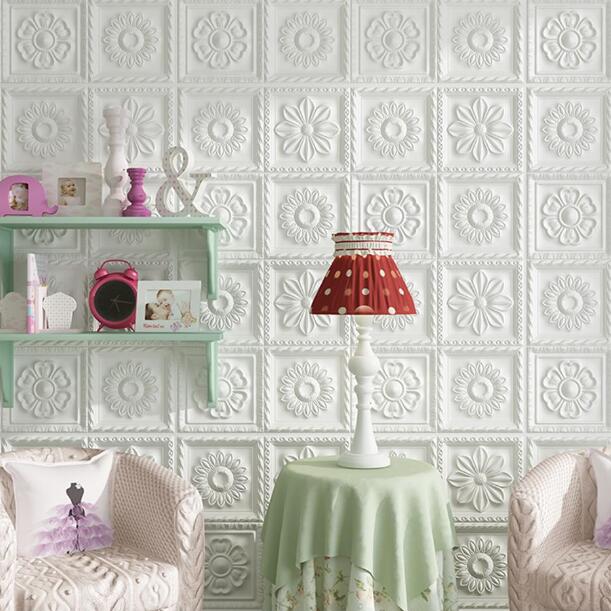 Hot-selling anti-collision wall sticker and celling3D wall sticker home office business place with decorative soft installation moisture-proof imitation leather Europe styleSquare embossing thumbnail