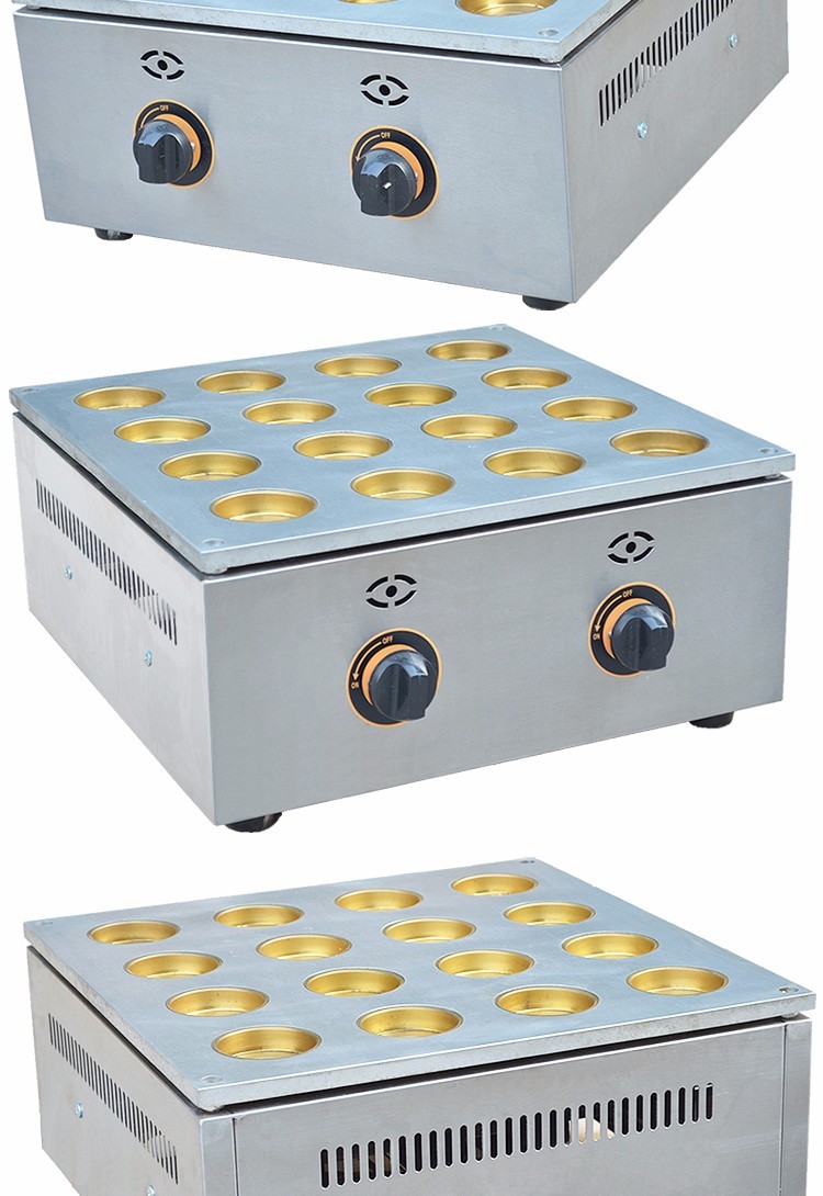 FY-2235.R commercial gas red bean cake small steel ring 16-hole wheel cake machine, cake baking machine and snack equipment detail image 5