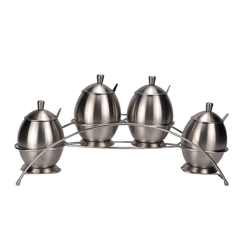304 stainless steel three-flavor seasoning box, seasoning rack, household seasoning jar, monosodium glutamate and chicken essence jar, enlarged and thickened details Picture