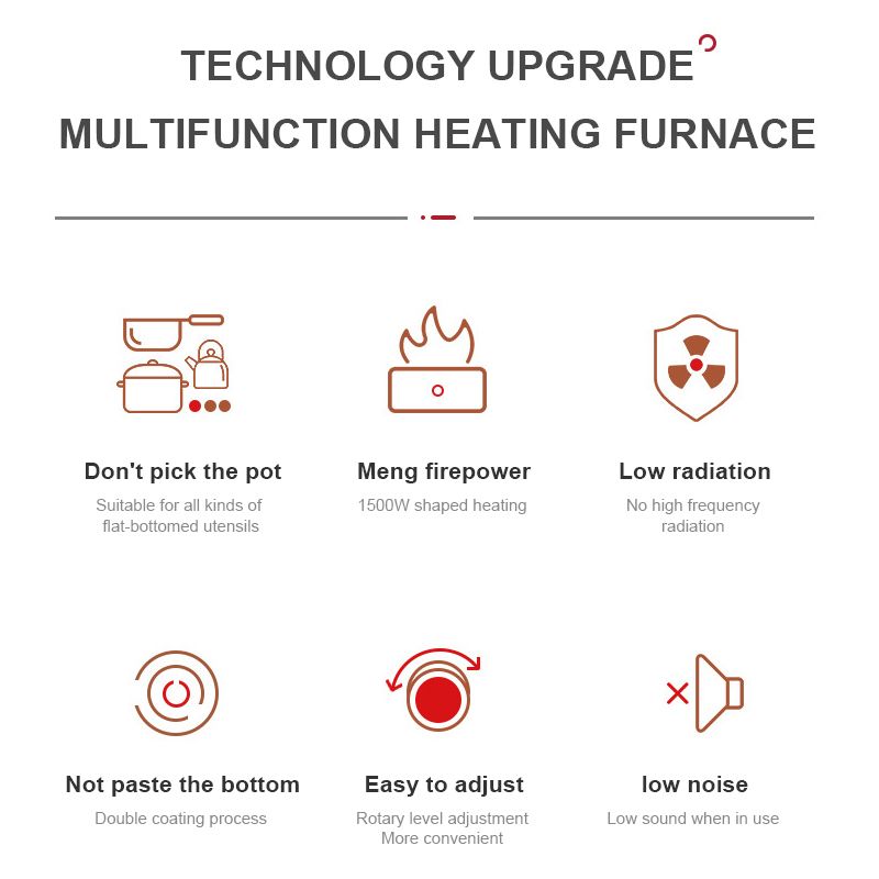 Boma marca placa única estufa eléctrica cocina doméstica temperatura ajustable horno eléctrico freír horno eléctrico de alta potencia mosquito bobina Specification image