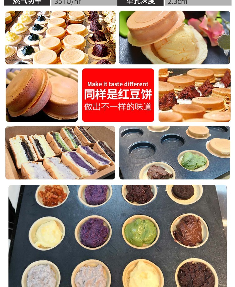 FY-2233B.R gas 16-hole red bean cake machine with aluminum plate pattern, Taiwan wheel cake machine detail image 2