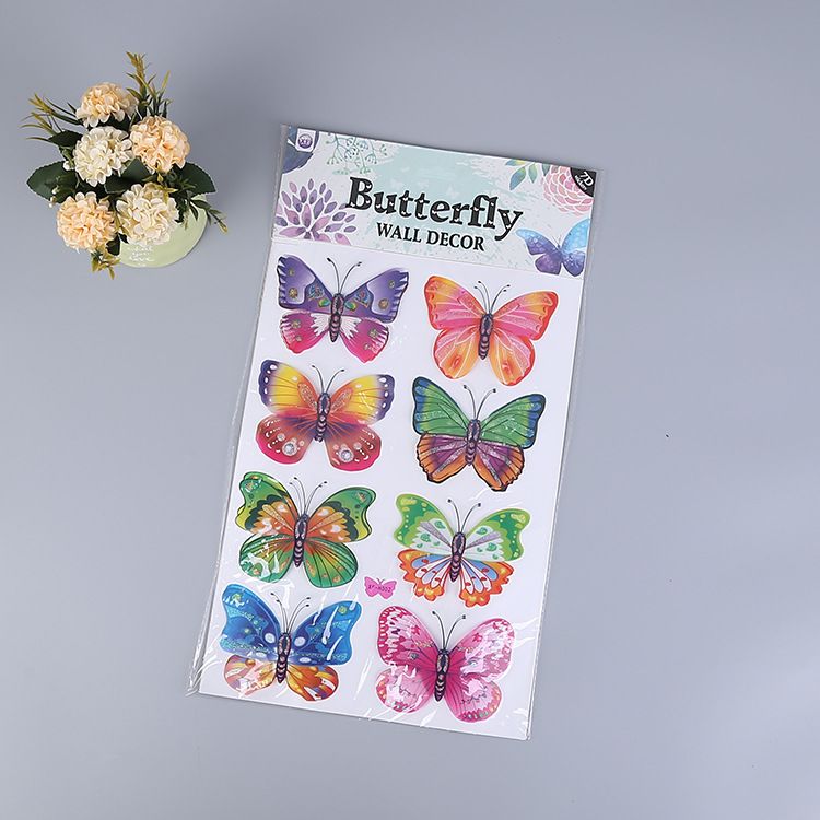 Butterfly wall sticker 3D stereo layer wall sticker decoration sticker decorative layer sticker house