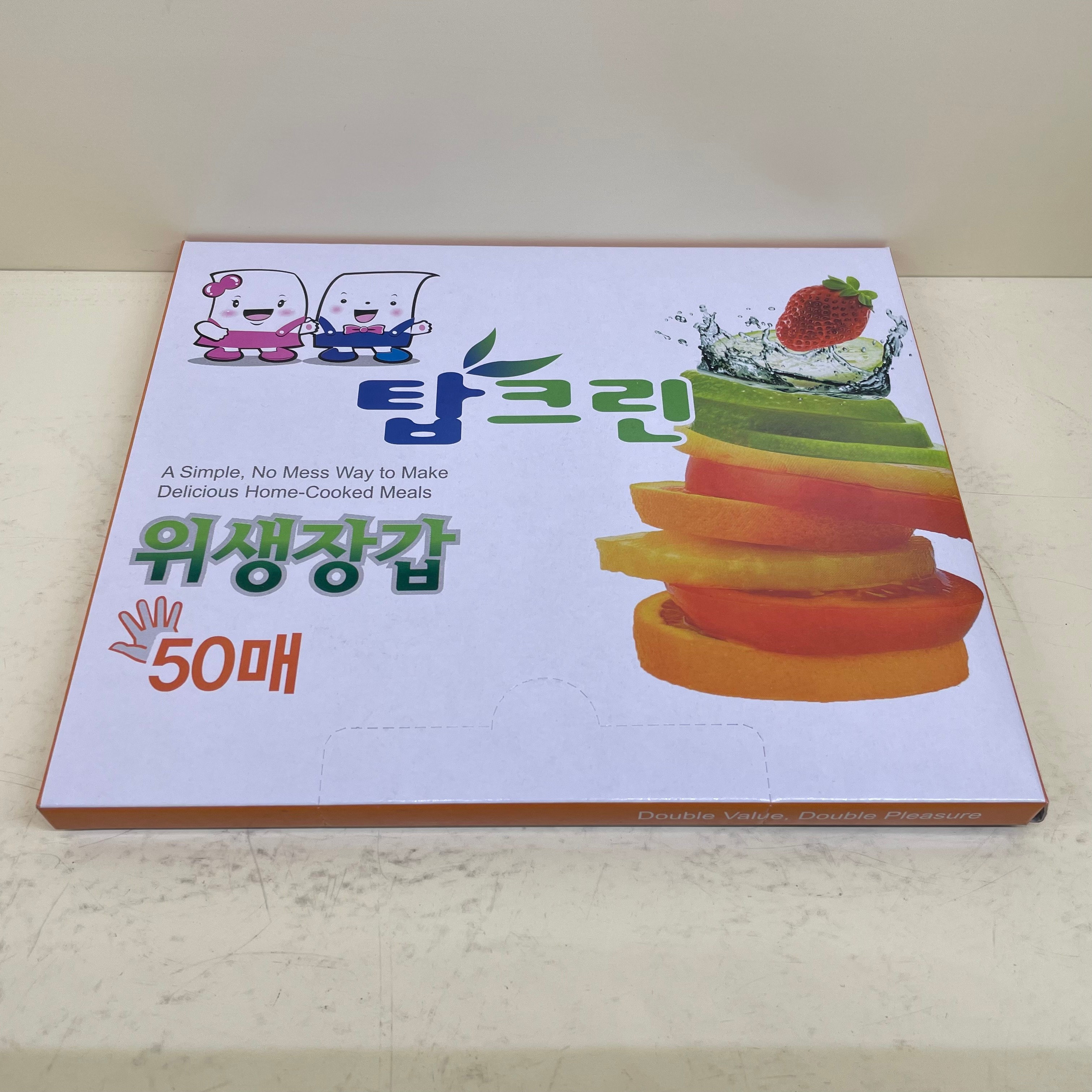 韩国进口一次性手套厨房餐饮薄膜透明加厚PE薄膜手套透明50枚详情图4