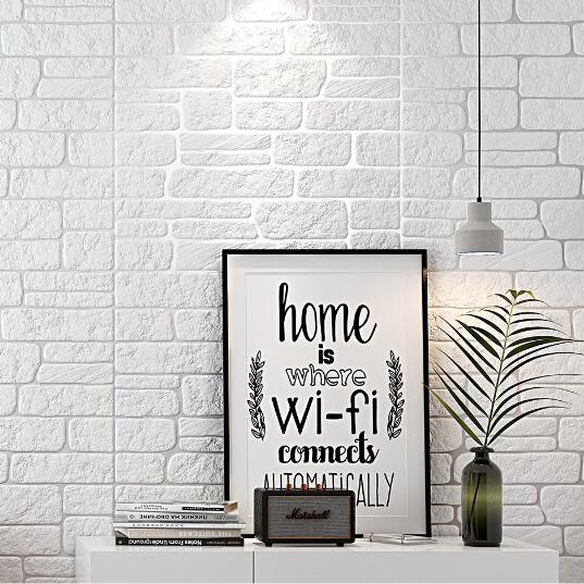 Culture stone brick grain 3D Wall Sticker self-adhesive Wall sticker pressure flower wall paste anti-collision moisture-proof 70cm*70cm plastic Wall sticker for home office and business stickers thumbnail