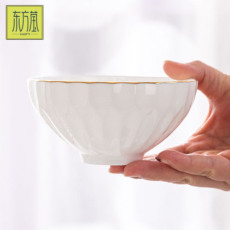 Gift bowl, ceramic bowl, bone China tableware set, ceramic bowl, ceramic plate, bowl, plate and dish set, medium tableware, solid color, simple style, rice bowl, salad bowl, noodle bowl, household plate Item Picture