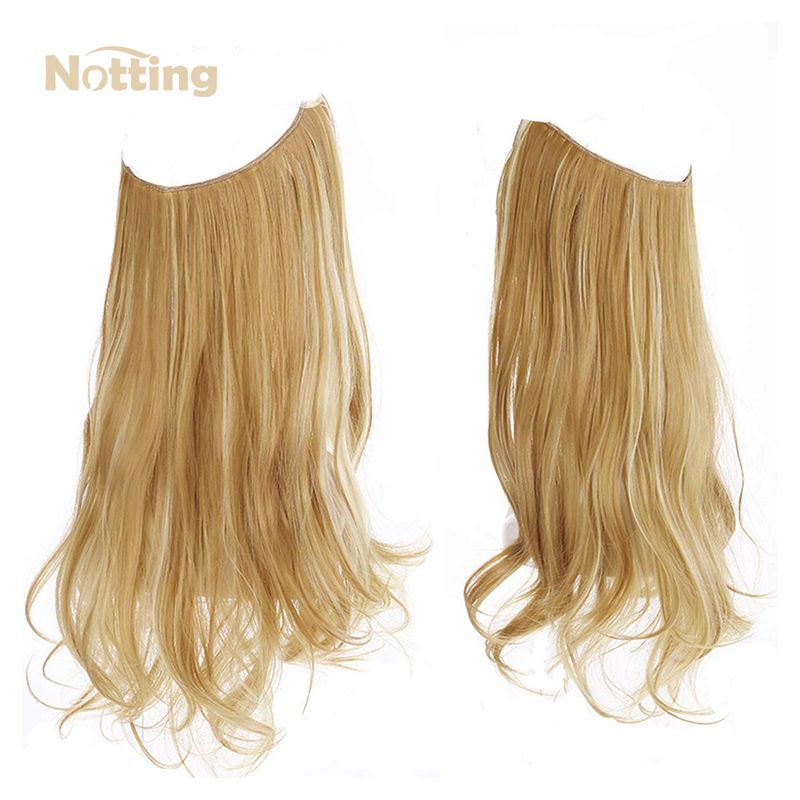 HOT SELLING AMAZON WHOLESALE hair extensions halo curly blonde synthetic hair extensions thumbnail