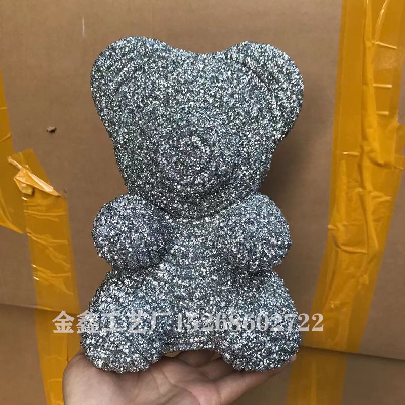 永生花泡沫玫瑰水晶钻石熊DIY创意泰迪公仔婚庆女友闺蜜生日礼物详情3