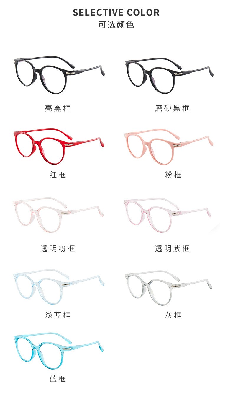 新款防蓝光眼镜 0003平光镜男女简约时尚金属点缀PC镜框跨境详情图1