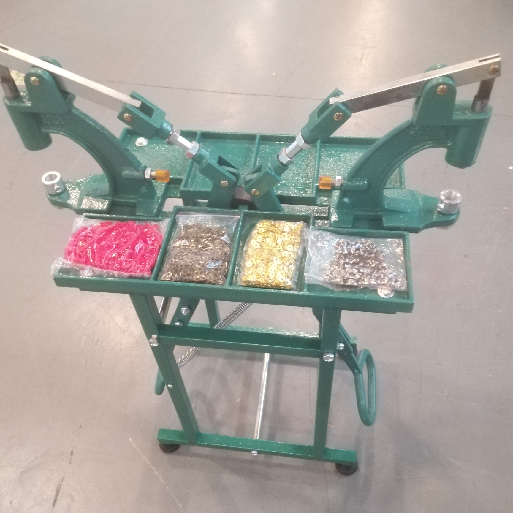 Double-person foot pedal button press