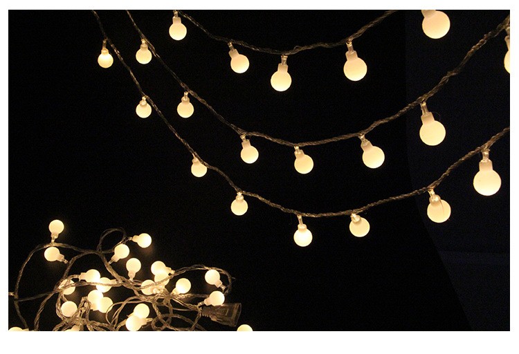 LED color lights, USB batteries, outdoor waterproof light strings, Christmas lights, round ball star lights, New Year wedding room decorative lights detail image 2