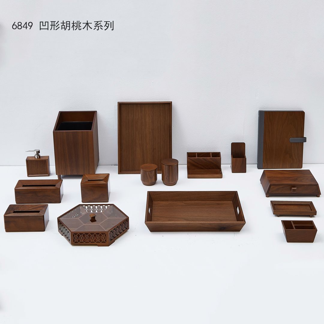 Hotel Home Club SPA Wooden room decoration consumable box Tissue box tray Service Guide fruit tray