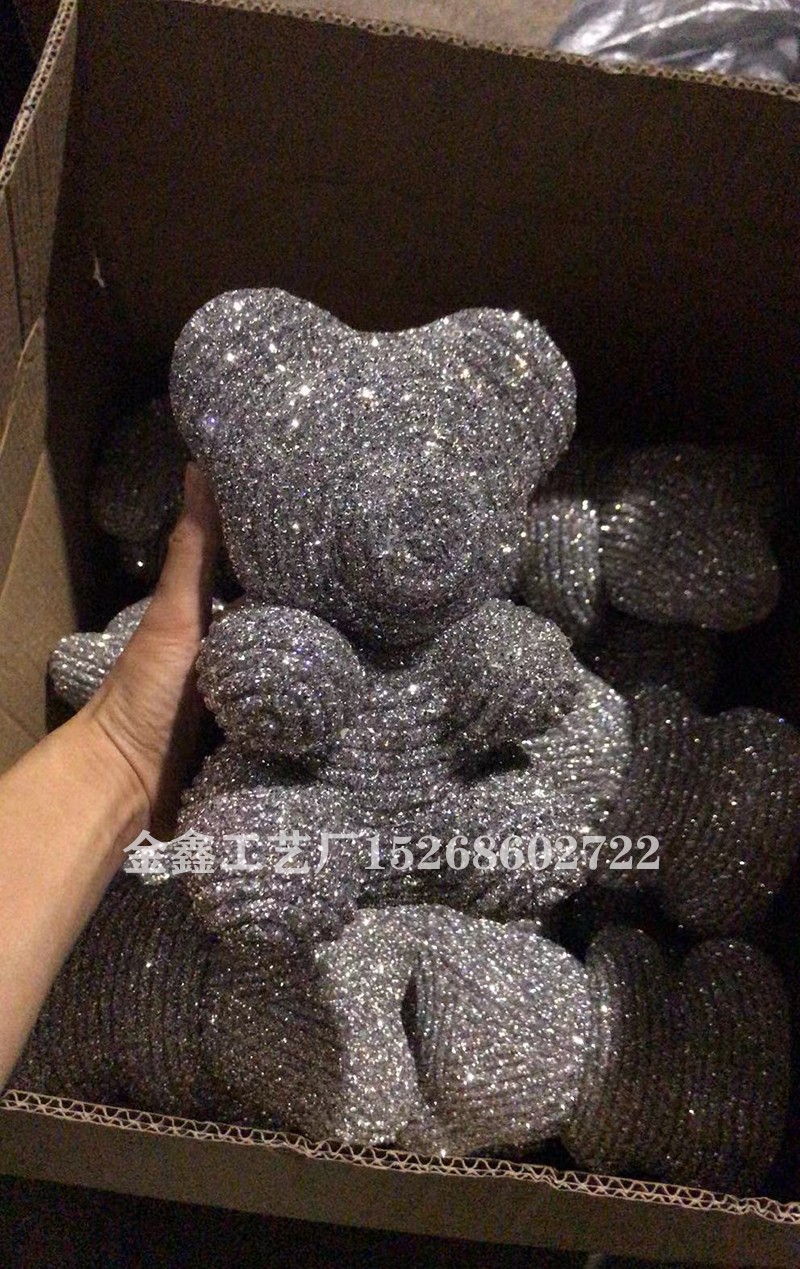 永生花泡沫玫瑰水晶钻石熊DIY创意泰迪公仔婚庆女友闺蜜生日礼物详情1