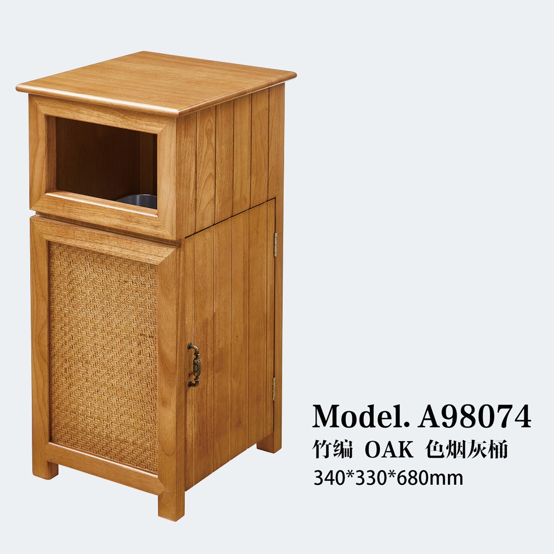 酒店 民宿 会所SPA大堂电梯实木烟灰桶立式垃圾桶详情图1