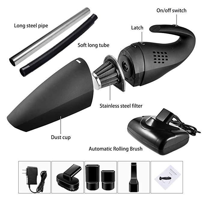 Frosted handle cordless black car vacuum cleaner, mopping cordless vacuum cleaner, high-power household vacuum cleaner for cars, frosted car vacuum cleaner Specification image