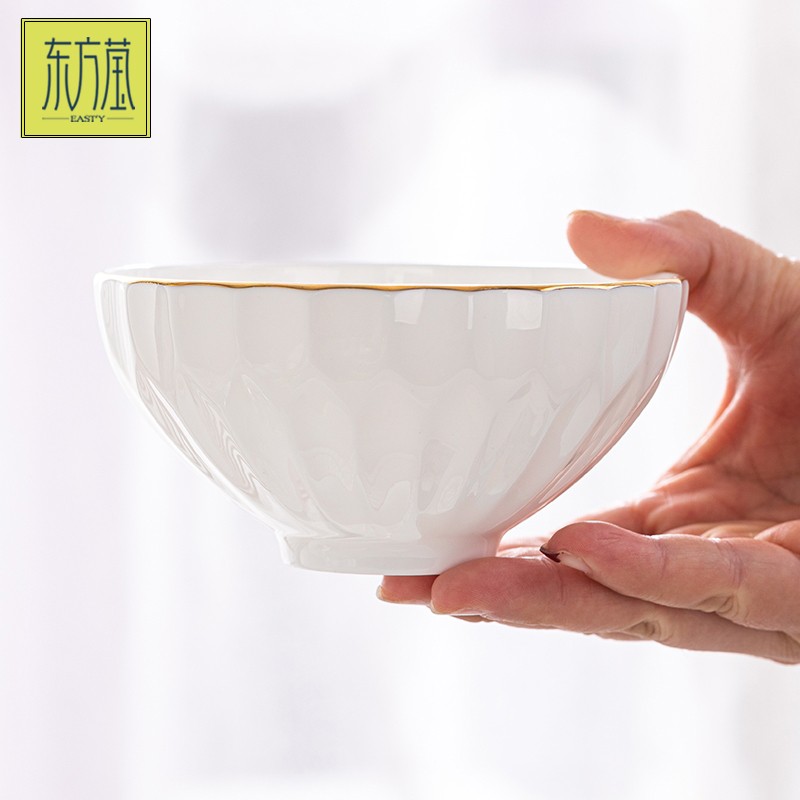 Gift bowl, ceramic bowl, bone China tableware set, ceramic bowl, ceramic plate, bowl, plate and dish set, medium tableware, solid color, simple style, rice bowl, salad bowl, noodle bowl, household plate detail image 14