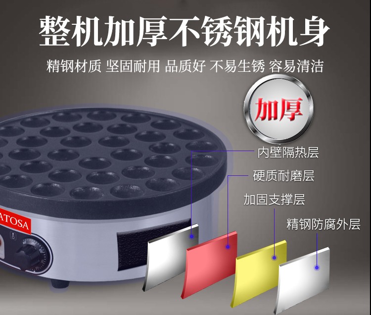 圆形松饼机FY-LB350-A商用铜锣烧机35孔单板小丸子烧饼机详情3