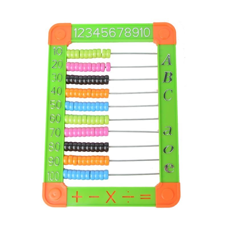 塑料4色算盘 外贸出口珠算 计数器白底实物图