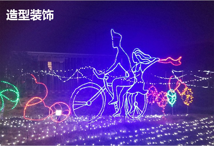 圆二线LED灯带彩虹管户外装饰霓虹灯条防水灯串扁三线详情图1
