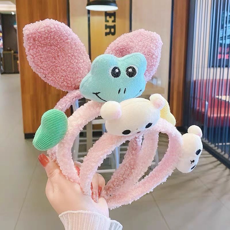 Cute cartoon children's headband, bear face wash headband, Korean Instagram influencer girl, versatile 1 details Picture