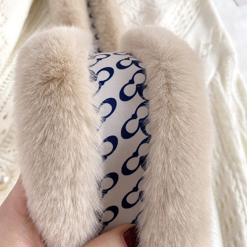 简爱丝缘泫雅风秋冬保暖毛毛围巾冬季韩版百搭装饰懒兔毛手感学生围脖交叉详情图10