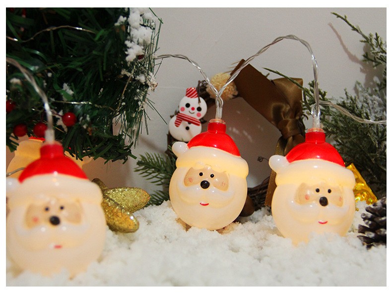 led圣诞节灯串圣诞老人雪人灯串电池盒灯房间装饰灯户外圣诞彩灯详情图3