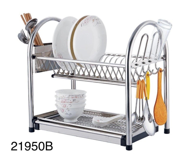 21950B two-layer stainless steel bowl rack detail image 1