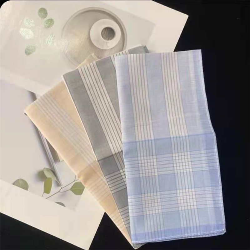 Small Fish Handkerchief Classic Hand Towel Old Handkerchief Striped Plaid Sweattowel Hand Towel 111