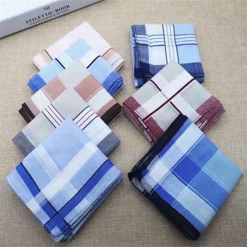 Small Fish Handkerchief Classic Hand Towel Old Handkerchief Striped Plaid Sweatwicking Towel 102
