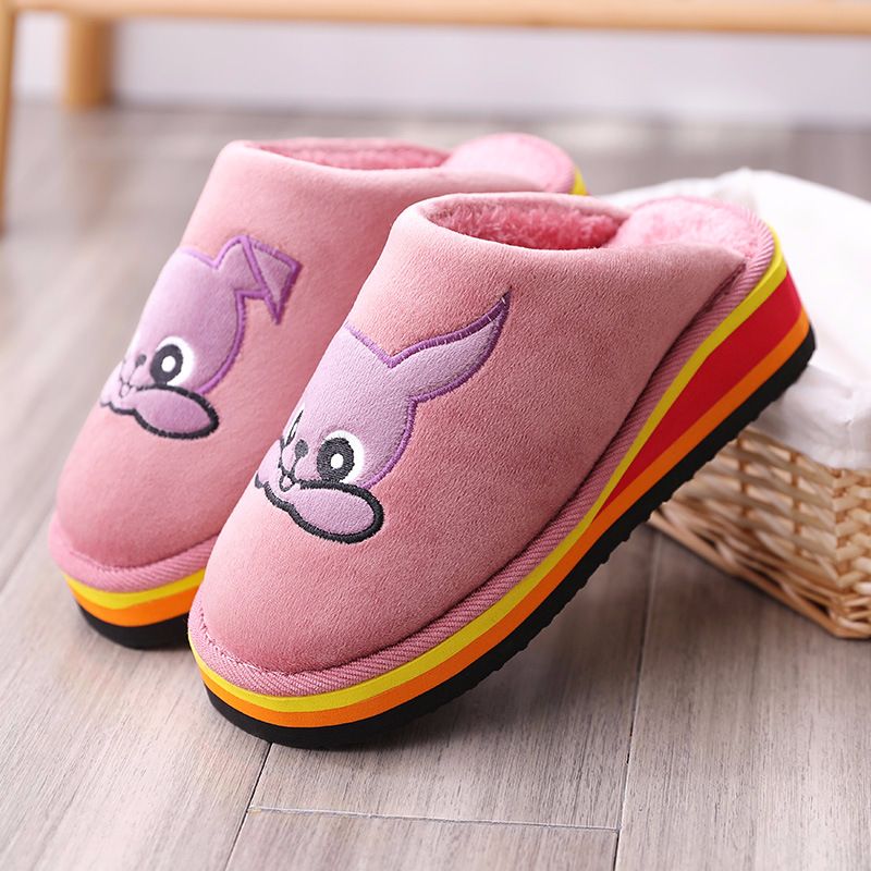 冬季棉拖鞋新款棉拖卡通时尚潮流绒面情侣棉拖鞋男女4