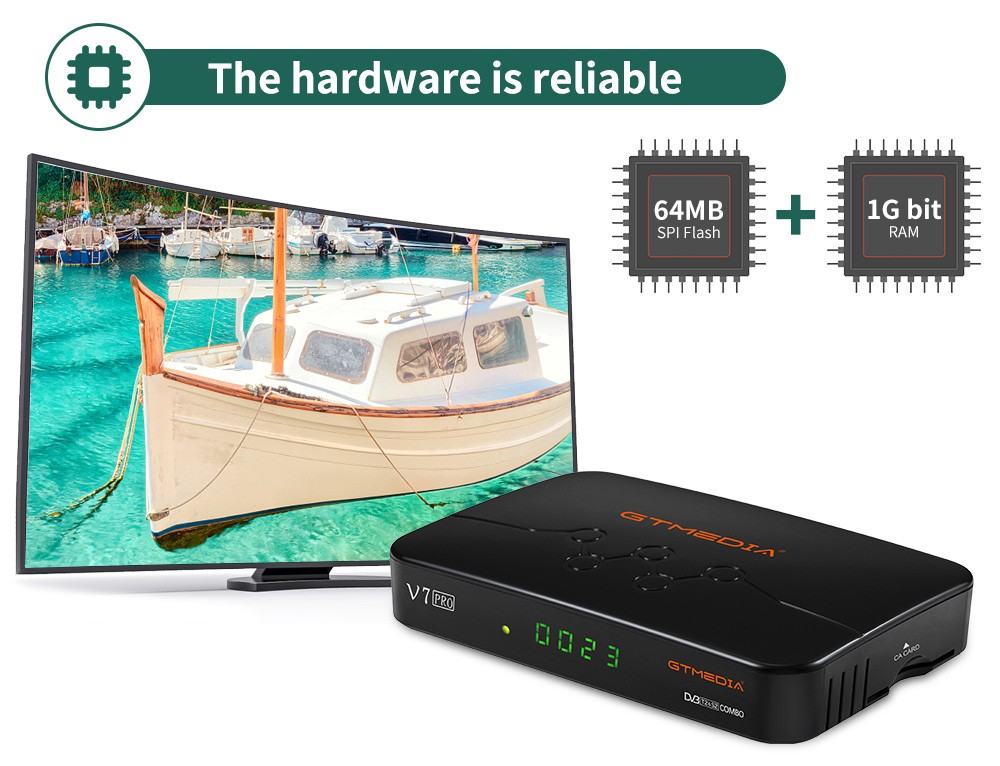 GTMEDIA V7PRO set-top box with wifiH.265T2MI, Spanish T2, Brazilian 1080P TVBOX detail image 2