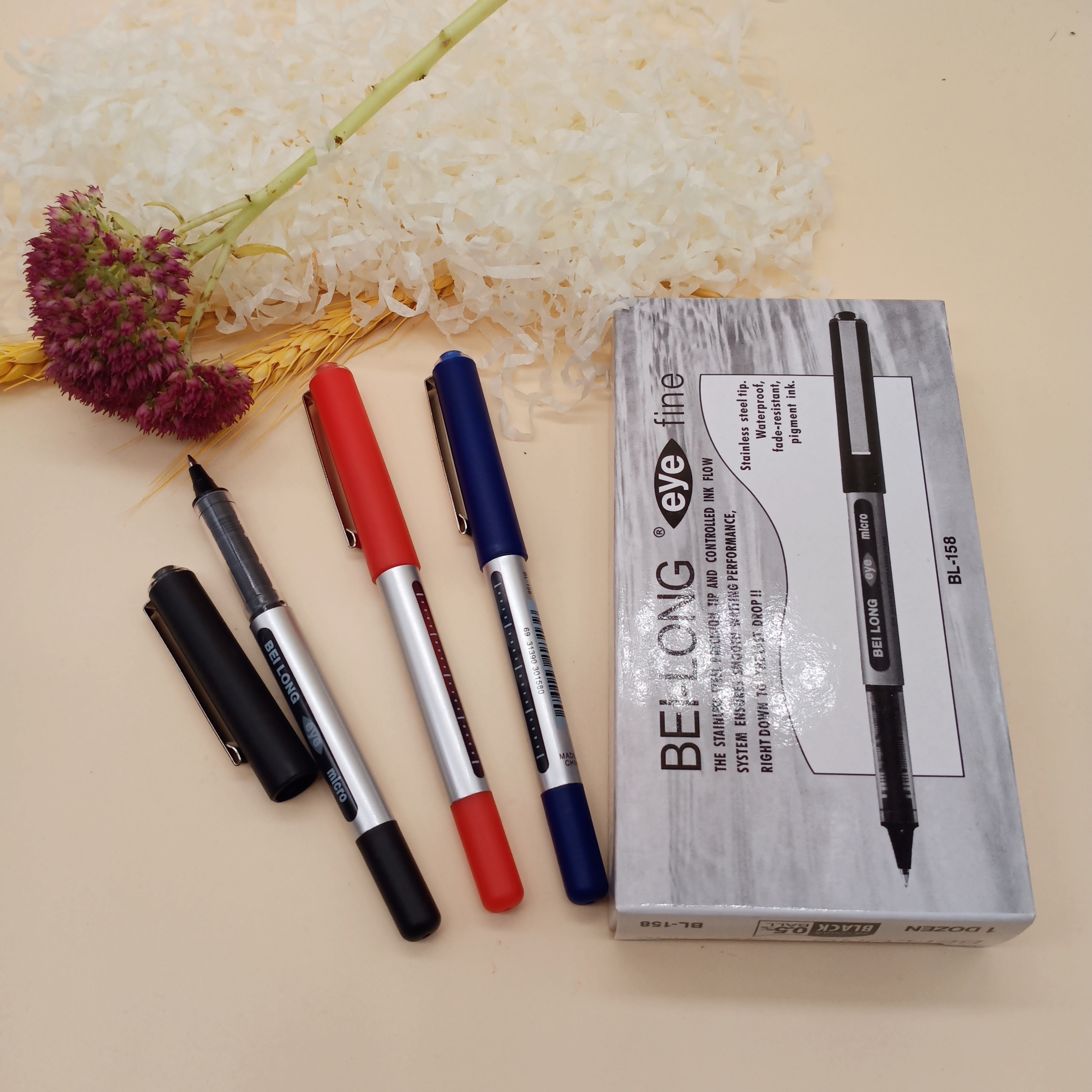 义乌好货 直液式走珠笔办公用品学生文具中性笔大容量针管头水笔0.5mm详情5