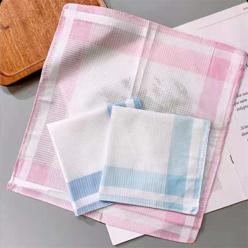 Small Fish Handkerchief Classic Hand Towel Old Handkerchief Striped Plaid Sweattowel Hand Towel 113