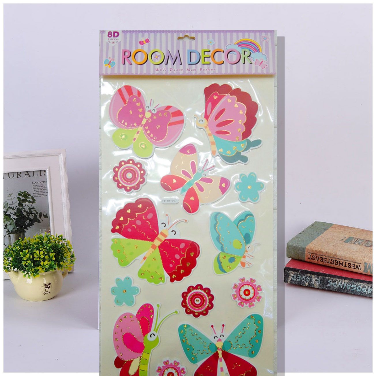 High-end laser peacock decorative wall paste laser 3D peacock three-dimensional wall paste DIY layer wall paste custom wholesale