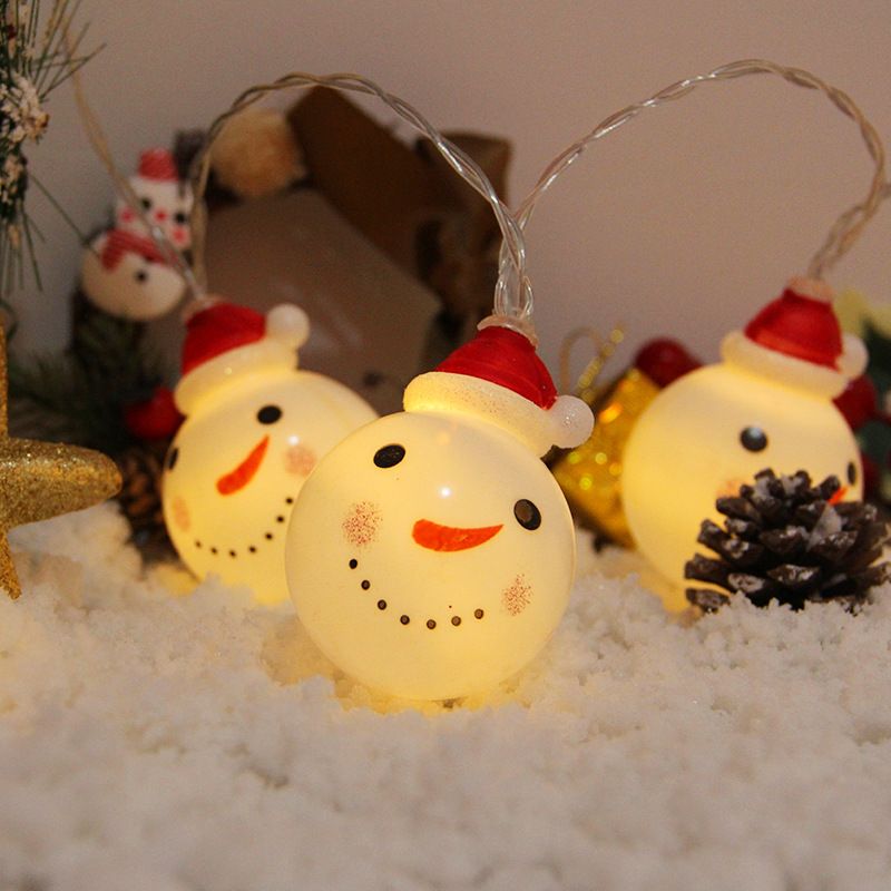 led圣诞节灯串圣诞老人雪人灯串电池盒灯房间装饰灯户外圣诞彩灯产品图