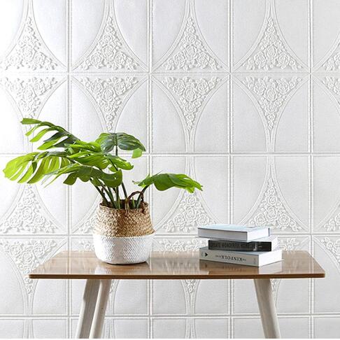 70cm*70cm Imitation leather European style  TV background  anti-collision wall sticker and celling 3D wall sticker home office business place with decorative soft installation moisture-proof 