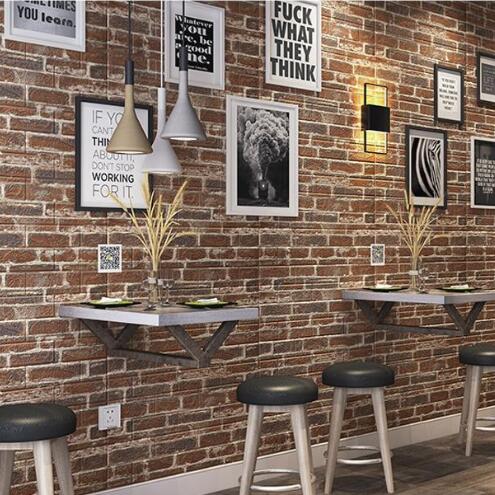 Color brick pattern antique TV background  anti-collision wall sticker and celling 3D wall sticker home office business place with decorative soft installation moisture-proof 