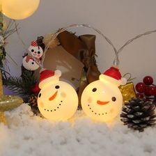 led圣诞节灯串圣诞老人雪人灯串电池盒灯房间装饰灯户外圣诞彩灯