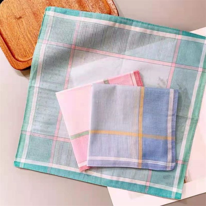 Small Fish Handkerchief Classic Hand Towel Old Handkerchief Striped Plaid Sweattowel Hand Towel 115