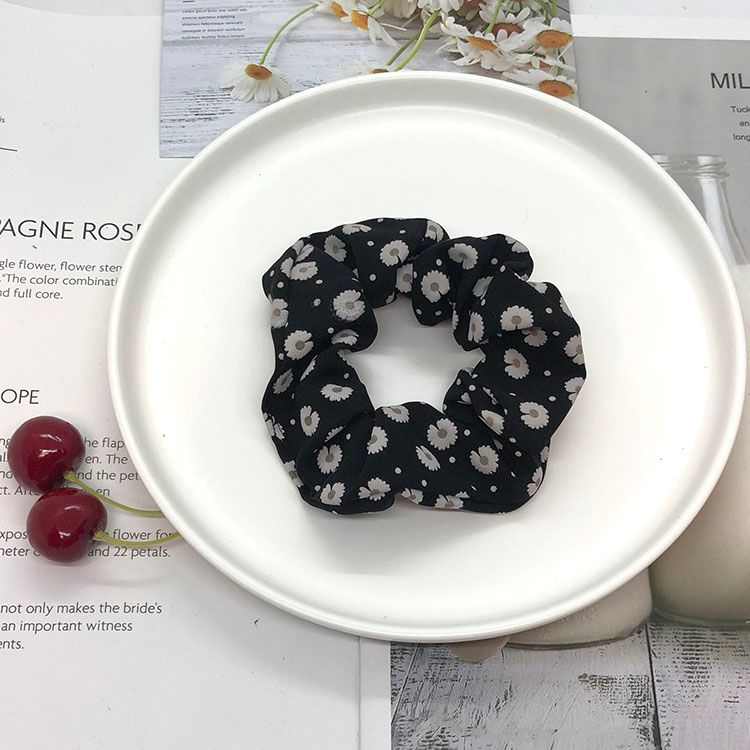 Offset printed small Daisy large intestine hair ties Item Picture
