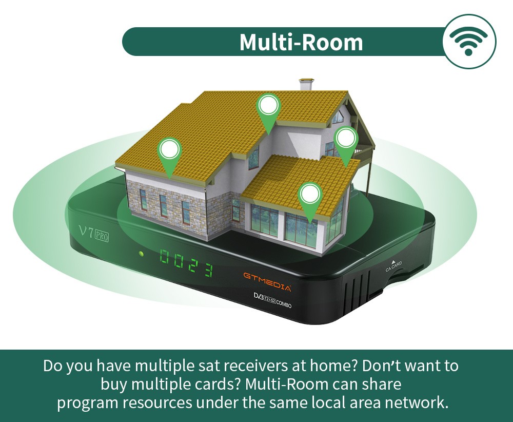 GTMEDIA V7PRO set-top box with wifiH.265T2MI, Spanish T2, Brazilian 1080P TVBOX detail image 4