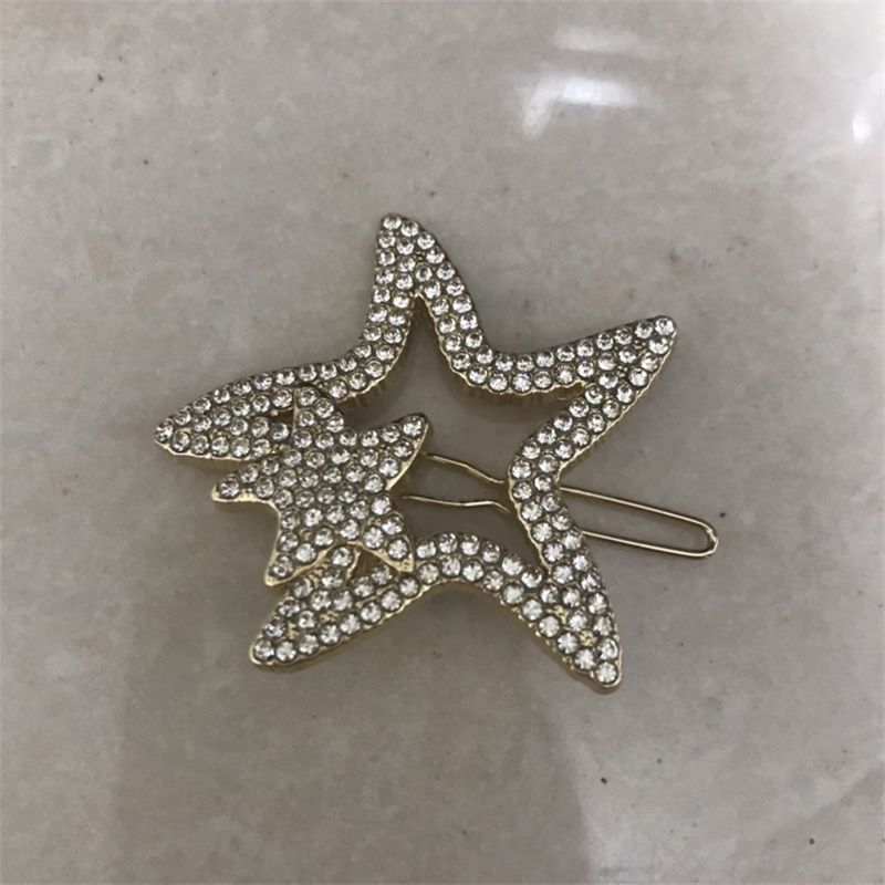 Rhine-Drill Frog Button One-Line Clip Star Hair Clip Korea Simple Temperament Side Clip Everything Out Bangs Clip Hair Accessory 005 details Picture