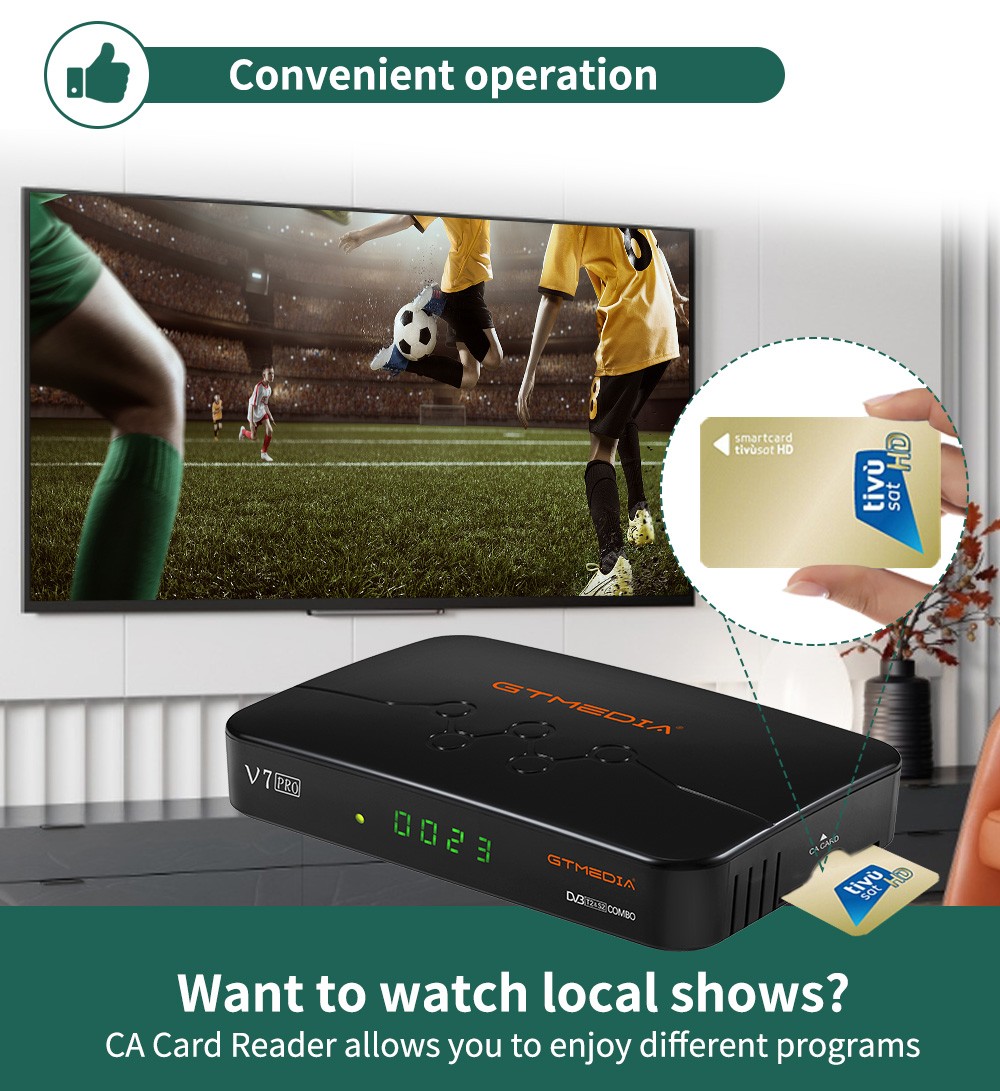 GTMEDIA V7PRO set-top box with wifiH.265T2MI, Spanish T2, Brazilian 1080P TVBOX detail image 7