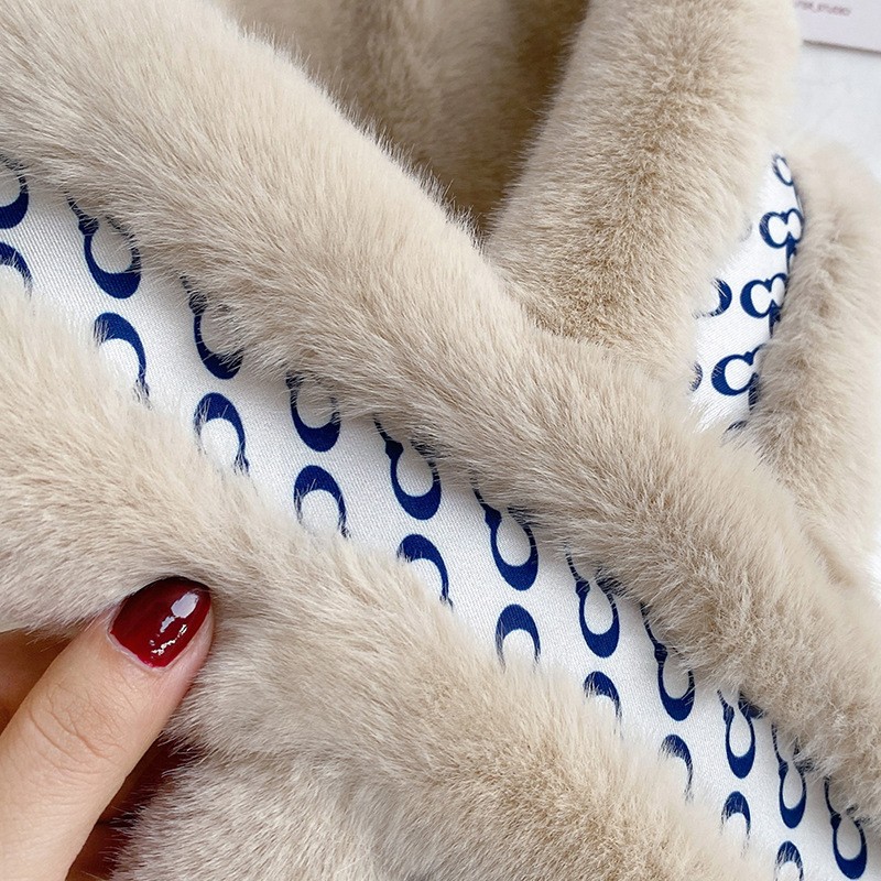 简爱丝缘泫雅风秋冬保暖毛毛围巾冬季韩版百搭装饰懒兔毛手感学生围脖交叉详情图12